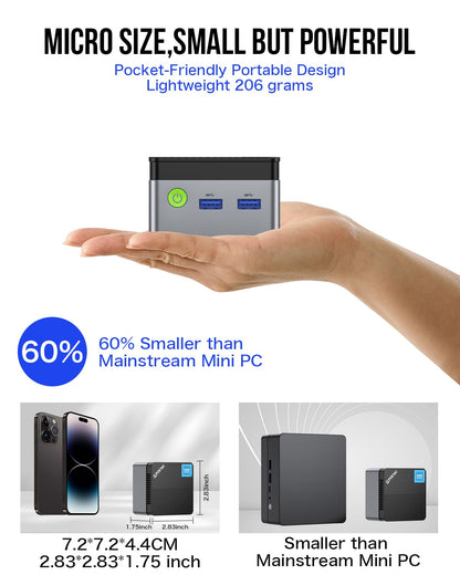 GMKtec G5 N97 Mini-PC Micro Computer - 12GB RAM, 256GB SSD
