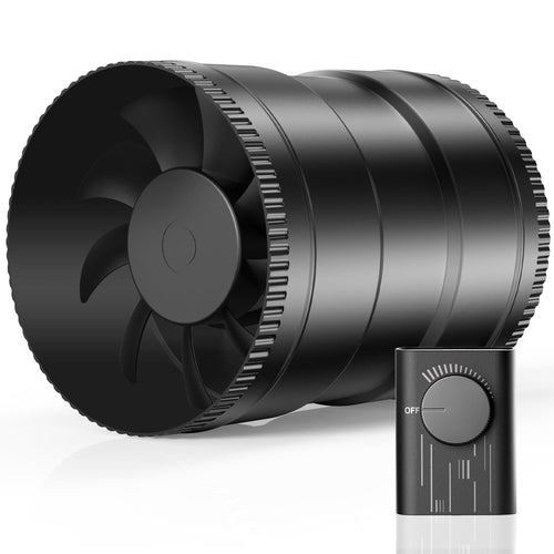 Hon&Guan Rohrventilator 150 mm regelbar, 587 m³/h, Schwarz – Kunststoffgehäuse, für Wand- und Rohrmontage