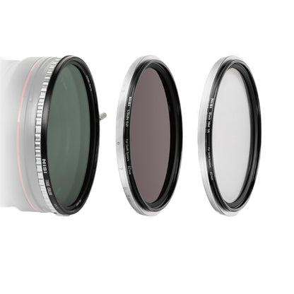 NiSi Swift VND Mist Kit 95mm – ND & Mist Filter Set. Runde schwarze Filter für präzise Lichtreduktion und Diffusion bei Videoaufnahmen.
