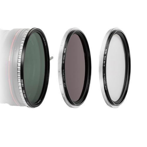 NiSi Swift VND Mist Kit 95mm – ND & Mist Filter Set. Runde schwarze Filter für präzise Lichtreduktion und Diffusion bei Videoaufnahmen.