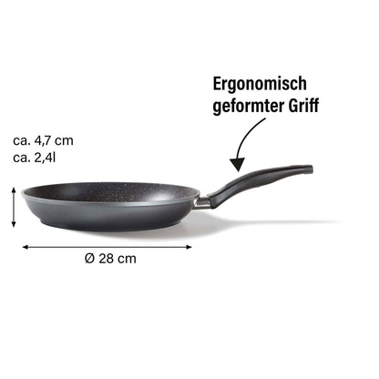 STONELINE Bratpfanne 28 cm, Aluguss, induktionsgeeignet, Grau