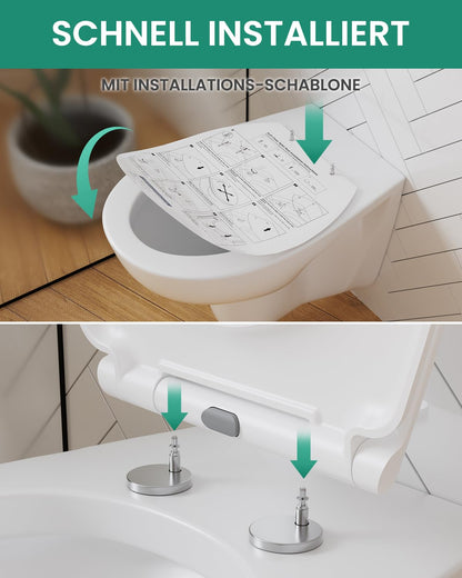 Anycee WC-Sitz mit Absenkautomatik aus Duroplast, oval, weiss