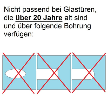 Glastürschloss New Orleans Set D PZ – V2A Edelstahl matt
