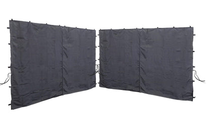 QUICK STAR Seitenwände für Pavillon 3x3m 2er-Set Anthrazit, wasserabweisendes Polyester mit Reissverschluss