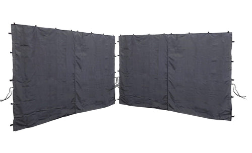 QUICK STAR Seitenwände für Pavillon 3x3m 2er-Set Anthrazit, wasserabweisendes Polyester mit Reissverschluss