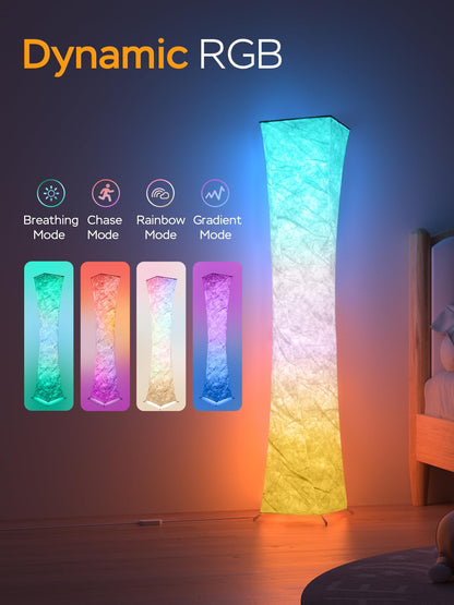 Amdelne RGB LED Stehlampe – Dimmbar, Musik Sync & App, Weiss