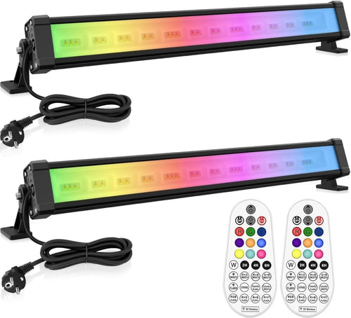 MEIKEE 42W RGB LED Strahler mit Fernbedienung, IP66, 2er-Set – LED Flutlicht mit 180 Grad drehbarem Bügel