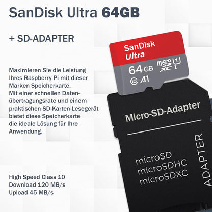 Raspberry Pi 5 8GB Starter-Kit mit Gehäuse, Lüfter & Netzteil