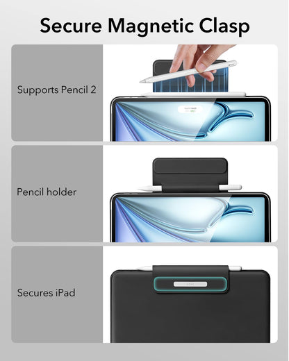 ESR Magnetische Tastatur Hülle iPad Air 13" / Pro 12.9 - Schwarz
