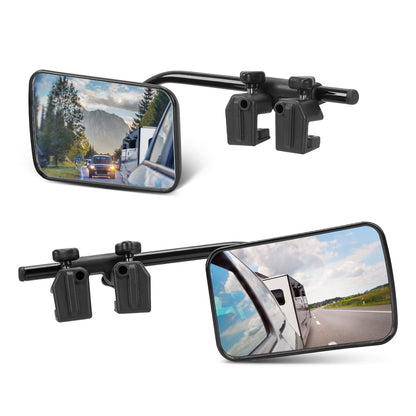 SUPAREE Zusatzspiegel Wohnwagen, universal Aussenspiegel, 2 Stück aus ABS und Glas, Klemmmontage am Serienspiegel