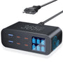 YSYFAD 365W USB C Ladestation 6-Port GAN - Schwarz