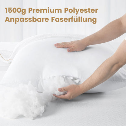 BedStory Kopfkissen 80x80 2er Set Bambus Mikrofaser