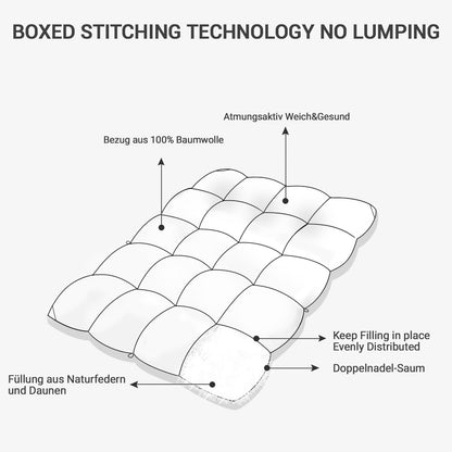 DOWNFOCUS Komfort Bettdecke Daunendecke - 135x200 cm Weiss