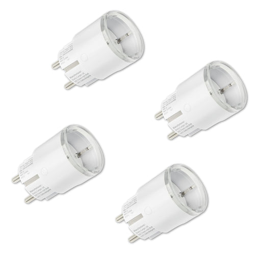 Shelly Plug S Gen3 WLAN-Steckdose mit Leistungsmessung, 4er-Set – kompakte Bauform in Weiss mit LED-Anzeige