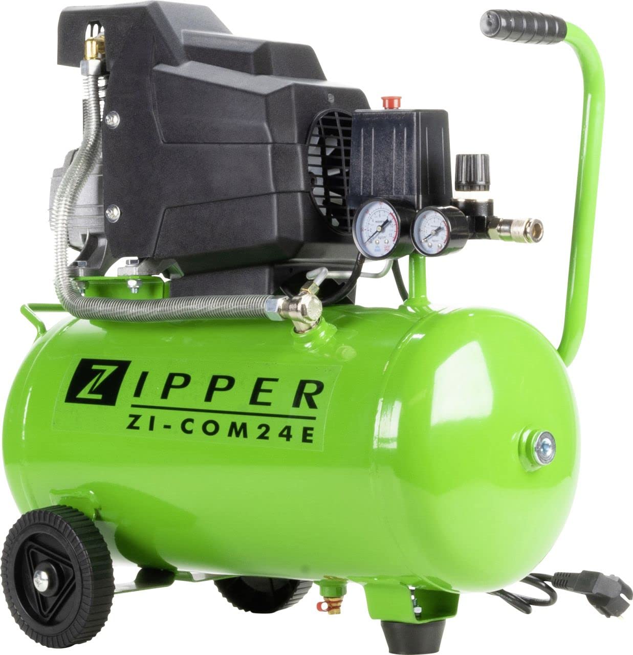 ZI-COM 24E Druckluftkompressor - 24 Liter Tank - Elektro-Kompressor. Blauer 24L Zylindertank. Erzeugt Druckluft für Werkzeuge.