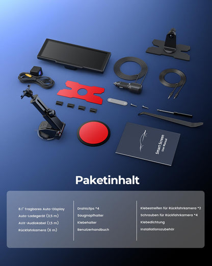 Krunia 8.1" CarPlay Bildschirm – Kabellos, Tragbar