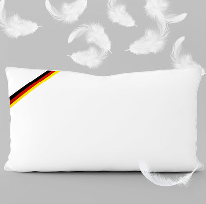 Made in Germany Daunen Federkissen 3-Kammer Kopfkissen - 40x80 cm. Zur Kopflagerung für ergonomischen Schlafkomfort.