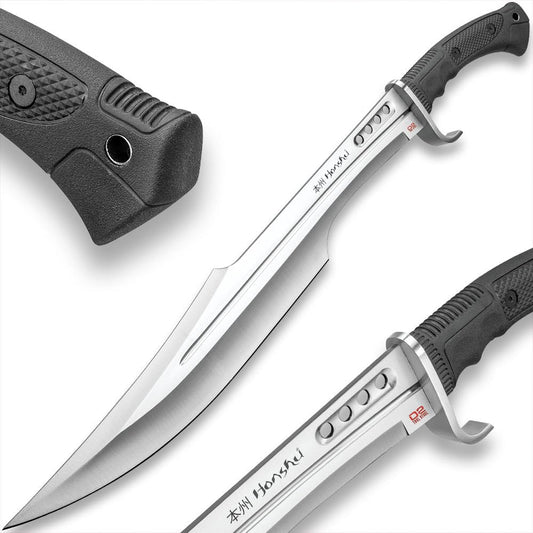 UNITED CUTLERY Honshu Spartan Schwert Spezial Ed. D2 Stahl UC3345D2. Schwarzer Griff, Metallklinge. Hieb- und Stichwaffe.