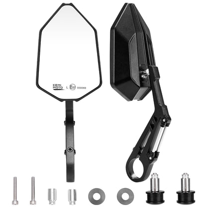 KEMIMOTO Lenkerendenspiegel Motorrad 2 Stück, E-geprüft, 22 mm