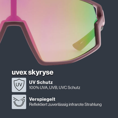 uvex skyryse Sportbrille, burgundy matt/rose mirror, one size