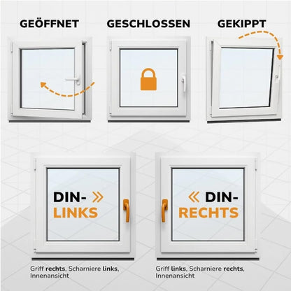 Kellerfenster Kunststoff - 100x60 cm Weiss DIN Links 2-fach Verglasung