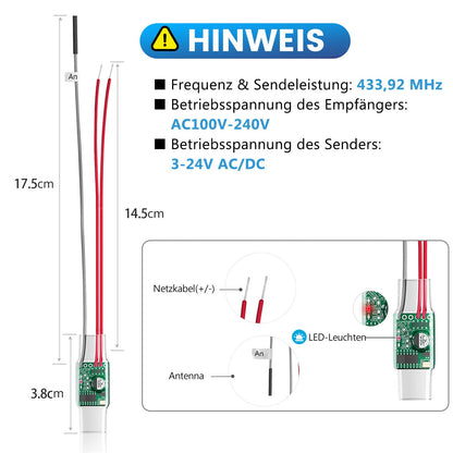 Satisure Funkklingel Erweiterungsset – 1 Sender 3 Empfänger