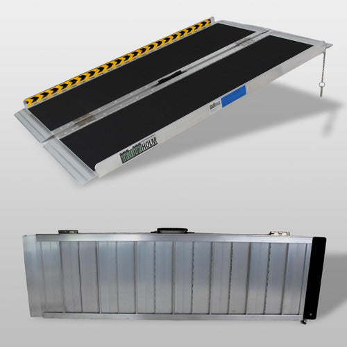 TRUTZHOLM Rollstuhlrampe Klappbare Alu Rampe - 122 cm zur Überwindung von Stufen für Rollstühle. (106 Zeichen)