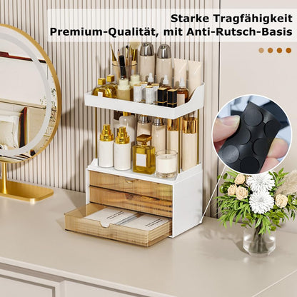 OrderlyGo Makeup Organizer Upgrade – 2 Etagen 3 Schubladen Bernstein