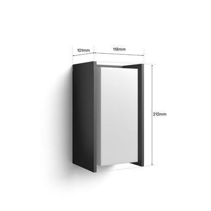 Philips Hue Turaco LED-Aussen-Wandleuchte anthrazit, dimmbar