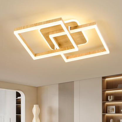 ANTENLICHT LED Deckenlampe Modern Geometrisch - Holzoptik Dimmbar