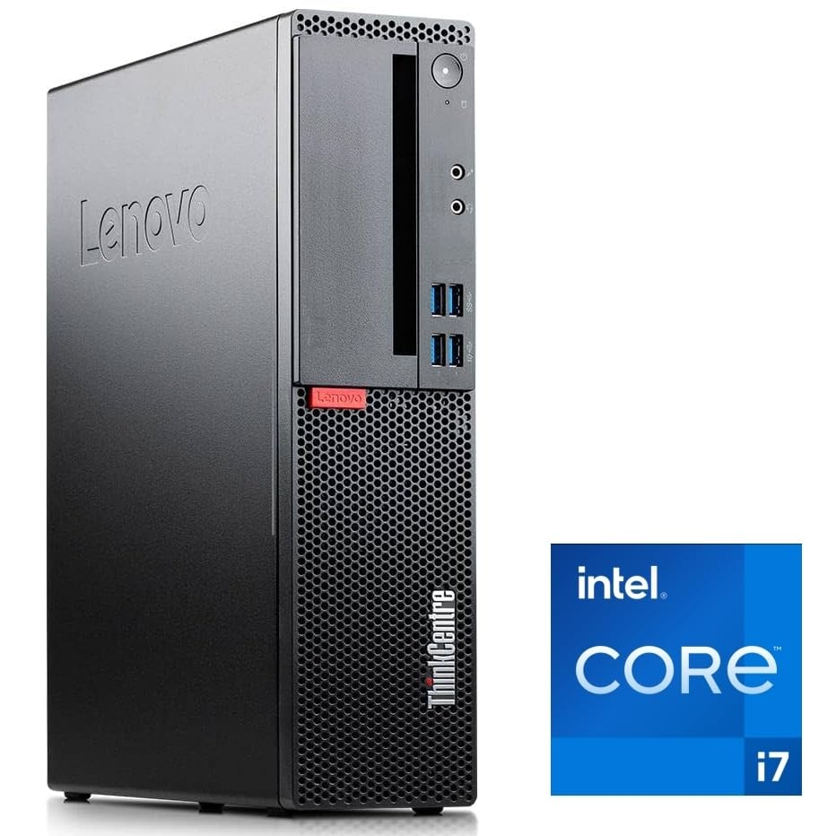 Lenovo ThinkCentre PC i7-6700 – Silent Office 32GB/1TB SSD, schwarzer Desktop-PC für leise Office-Arbeit.