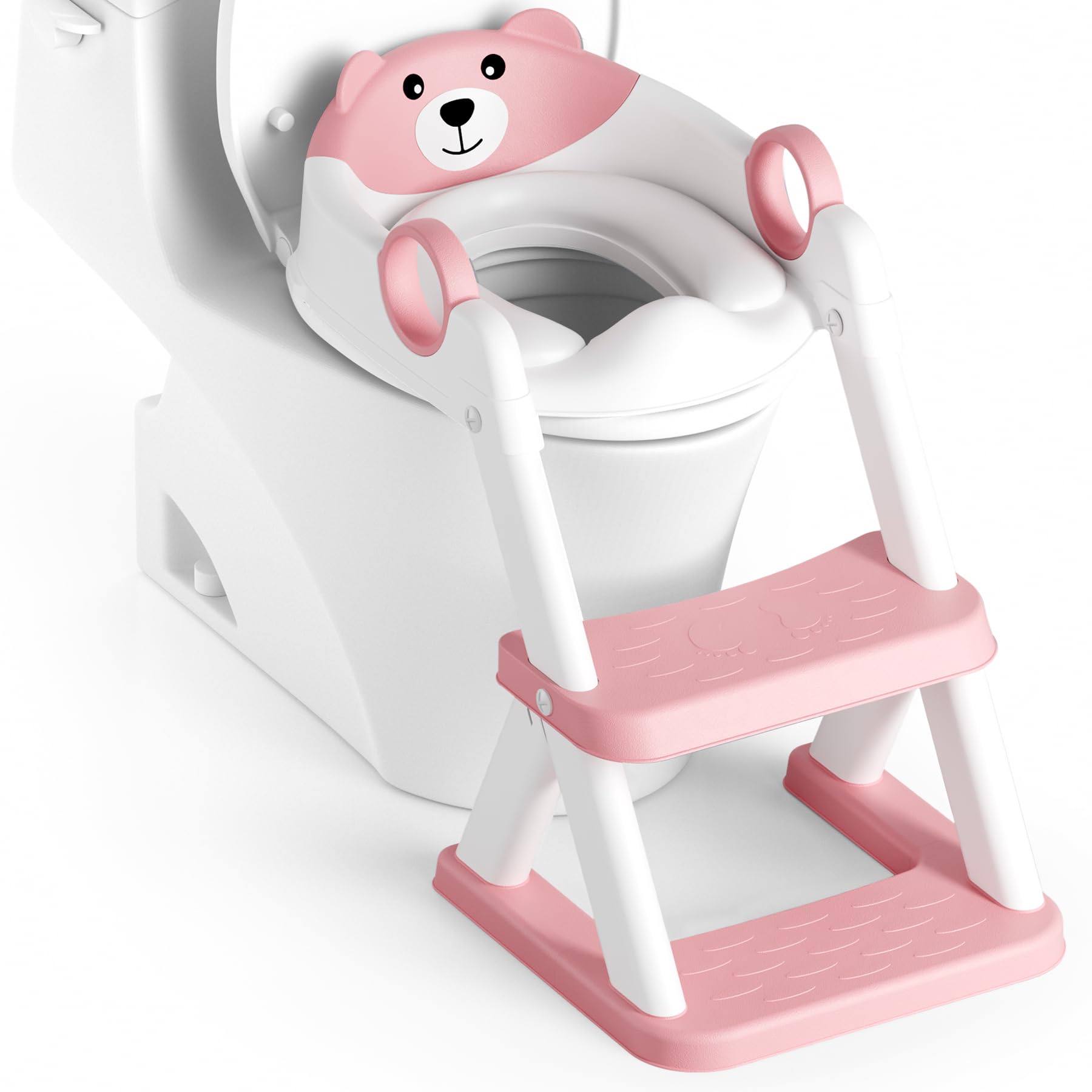 Rabb 1st Toilettenleiter für Kinder, 2-in-1 Toilettensitz mit Treppe, Sitzpolster und Trittbrett