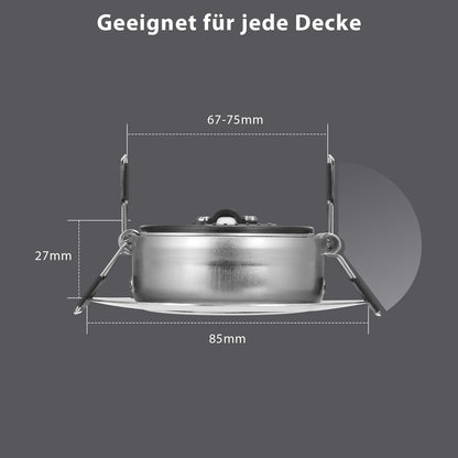 zexhy LED Einbaustrahler dimmbar schwenkbar IP44 230V 5W 6er Set