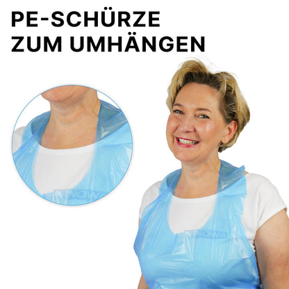 ARNOMED PE Einwegschürzen – 1.000 Stk, Blau, 75x140cm
