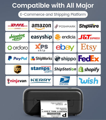 Phomemo Bluetooth Etikettendrucker 4x6 Versandetiketten – Schwarz