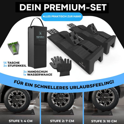 Sanders Robuste Auffahrkeile Wohnmobil mit Stopper - 2er Set