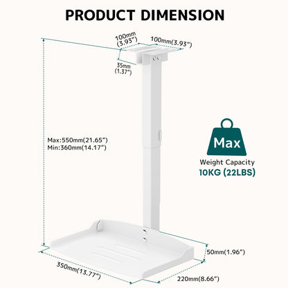 Putilsen Mount Projektorhalterung Decke/Wand, höhenverstellbar, weiss