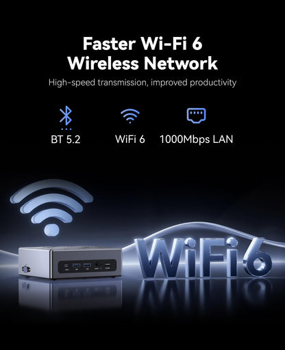 NiPoGi CK10 Mini PC - Intel i5-12600H, 16GB/512GB SSD, Win 11 Pro