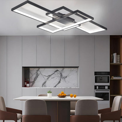 Jsz Deckenleuchte 105cm LED Dimmbar - Schwarz für Wohnzimmer