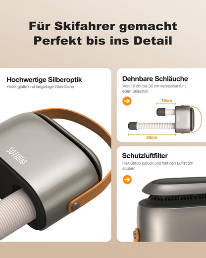 SOTHING Schuhtrockner elektrisch, Skischuhtrockner mit Ozon & Timer