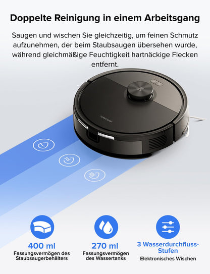roborock Q7 L5 Saugroboter mit Wischfunktion, 8000 Pa, Schwarz