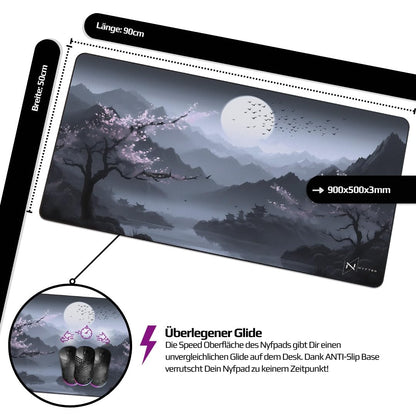 Nyfter Sakura V3 Gaming Mousepad XXL 900x500 mm wellenfrei