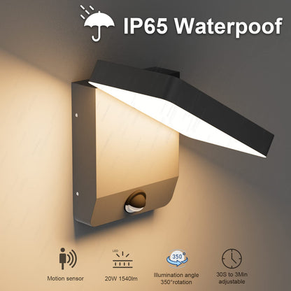 K-Bright LED Aussenwandleuchte Rechteck – Dunkelgrau IP65