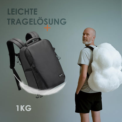 TARION Kamerarucksack TR-L wasserdicht, 14 Zoll Laptopfach, schwarz
