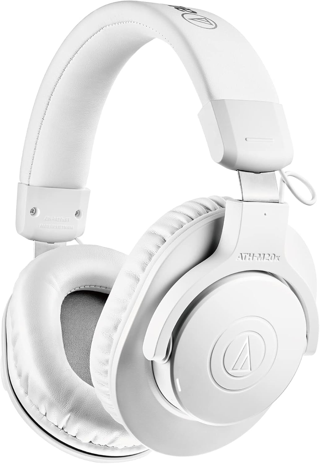Audio-Technica M20xBTWH Kabelloser Kopfhörer Weiss. Weißer, geschlossener Over-Ear-Kopfhörer zur kabellosen Audiowiedergabe via Bluetooth.