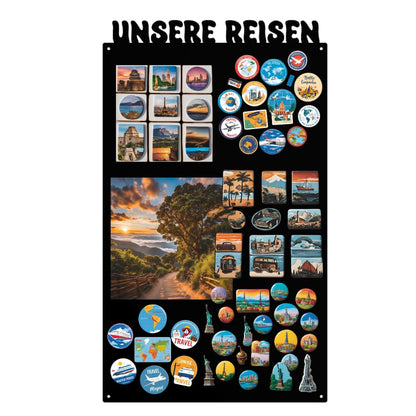 Unsere Reichen Magnettafel Metall Magnetboard - Schwarz 80x50cm