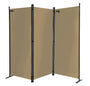 QUICK STAR Paravent 3-teilig 170 x 165 cm Beige Sichtschutz mit anthrazitgrauem Stahlgestell