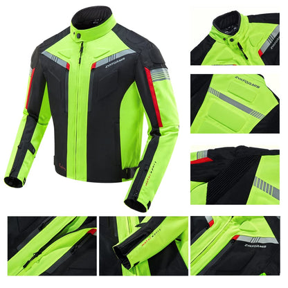 Zyxformis Motorradjacke Herren Tourenjacke – Wasserdicht, Protektoren