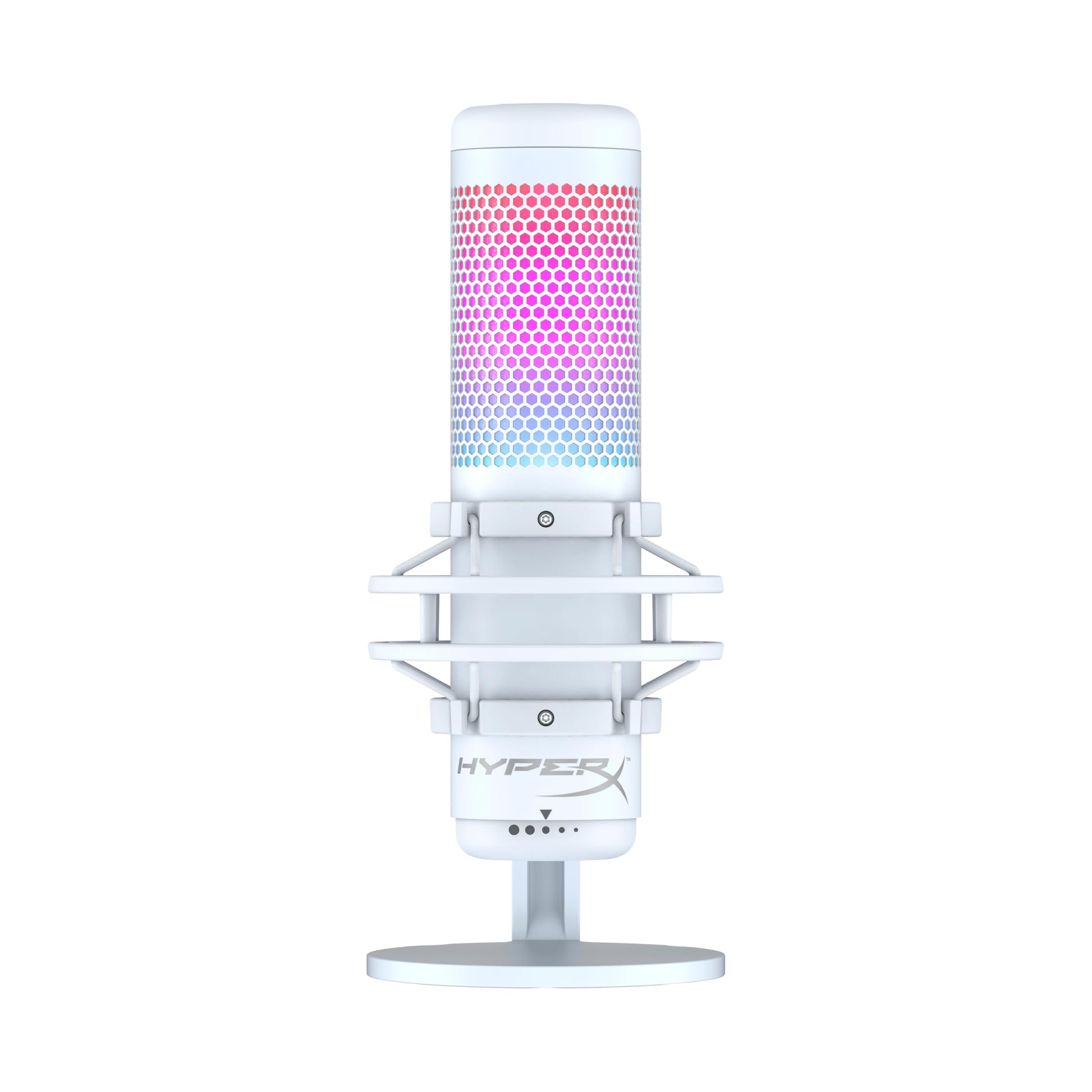 HyperX QuadCast S Mikrofon für Gaming & Streaming - Weiss. Kondensatormikrofon mit RGB-Beleuchtung. Für klare Sprachaufnahmen.