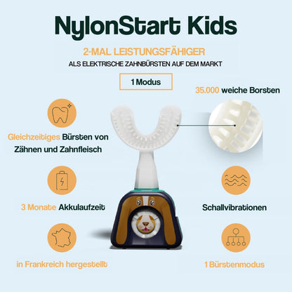 Y-Brush Kids NylonStart Set Elektrische Zahnbürste - Blau S